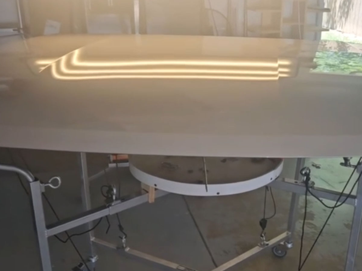 Hail damage on hood